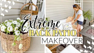BACK PATIO EXTREME MAKEOVER | MAJOR BEFORE AND AFTER HOME TRANSFORMATION | COZY FARMHOUSE HOME DECOR