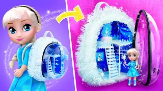 Casa de Bonecas da Elsa em uma Mochila / 30 LOL OMG DIYs