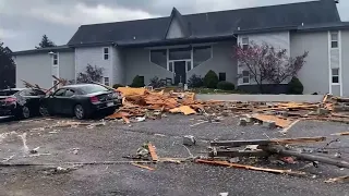 Rare tornado batters northern Michigan town