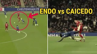 WATCH WHAT WATARU ENDO DID TO MOISES CAICEDO DURING CARABAO CUP CLASH 😮 liverpool vs chelsea 1-0