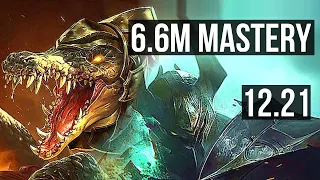 RENEKTON vs MORDE (TOP) | 6.6M mastery, 1700+ games, 3/1/6 | KR Master | 12.21