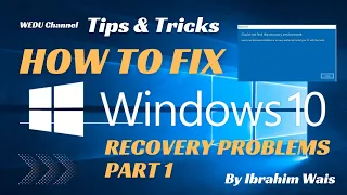 How to fix Windows 10 recovery problems, Recovery Environment not found, fix reset this PC - Part 1