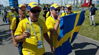 Sweden senior fans before WC2018 match against Korea