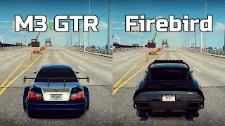 NFS Heat: BMW M3 GTR vs Pontiac Firebird - Drag Race