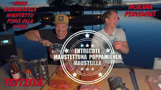 Atrian entrecote Poppamiehen eri mausteilla - ft. Pihvimies