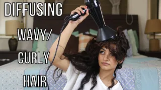 HOW TO DIFFUSE CURLY/WAVY HAIR | 2B INDIAN HAIR | 2020