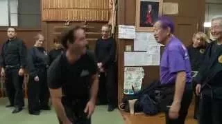 Ninja Grandmaster Masaaki Hatsumi shows advanced Budo Taijutsu