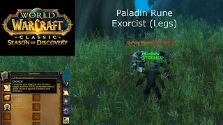 World of Warcraft | Season of Discovery | Paladin Runes | Exorcist Rune