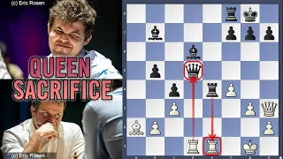 Queen sacrifice! | Etienne Bacrot vs Magnus Carlsen | Fide World Cup 2021