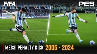 Messi Penalty Kick | FIFA vs PES | 2005 - 2024 |