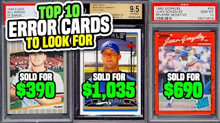 TOP 10 Modern Day Error Baseball Cards to look for in your #baseballcard collection 👀