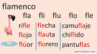 Silabas fla fle fli flo flu para niños