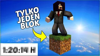 PRZECHODZĘ MINECRAFTA ALE NA MAPIE JEST TYLKO JEDEN BLOK, REKORD ŚWIATA!