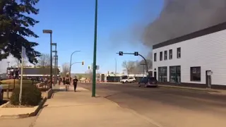 Brandon Manitoba two building on fire