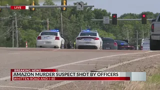 Amazon murder suspect shot by officers on I-40