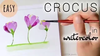 Watercolor Painting Demo: Crocus Flowers - Easy