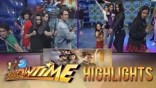 It's Showtime Copy-Cut: Team Boys and Team Girls try to imitate the poster of "Bagani"