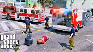 New Seagrave Engine Responds To Its First Call in GTA 5 Firefighter Mod