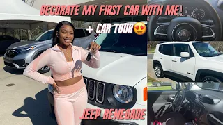 Decorate My First Car W/ Me! + Jeep Renegade Car Tour 😍