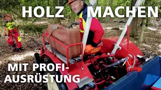 Treckerfahrer Sven Tietzer macht Brennholz mit "Brunhilde" (Porsche AP 22 Oldtimer)