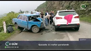 Qəzada 11 nəfər yaralandı