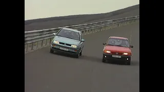 Opel Astra F és VW Golf III összehasonlító teszt a Rábaringen | Régi Autó2 1992