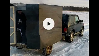 Мобильная баня на колёсах. Выехали на природу. Купание в речке