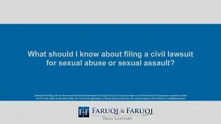 What should I know about filing a civil lawsuit for sexual abuse or sexual assault?