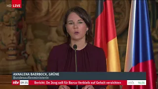 LIVE: Außenministerin Annalena Baerbock zu Besuch in Prag