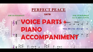 SATB - PERFECT PEACE - VOICE PARTS + PIANO ACCOMPANIMENT