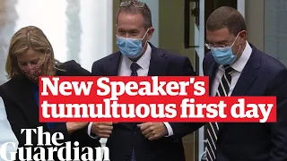 Messy first day for new Speaker during question time in Canberra