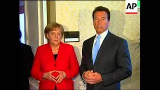 Merkel meets California Governor Schwarzenegger