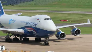 SILKWAY WEST AIRLINES BOEING 747-400 FREIGHTER 4K-SW888 ARRIVING @ BIRMINGHAM AIRPORT 26/04/24