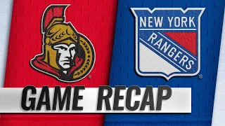 Rangers score three in the 3rd to pull away from Sens