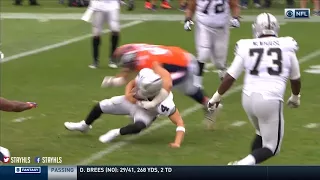 Derek Carr 10 18, 143 Yds, 1 TD Highlights vs Broncos   Injury   NFL Week 4   Raiders vs Broncos