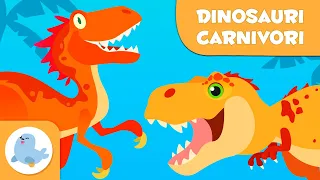 DINOSAURI per bambini - Dinosauri carnivori - TIRANNOSAURO, VELOCIRAPTOR, SPINOSAURO...