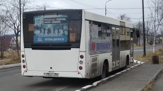 Г.Поронайск поездка на автобусе МАЗ 206.085.Маршрут №3(Полный рейс). Спасибо за 100 подписчиков!