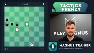 Magnus Carlsen Solves Chess Puzzles and Fights Against the Time