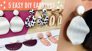 5 Easy DIY Earring | DIY Polymer Clay Earrings using Household Items | Trendy Statement Earring