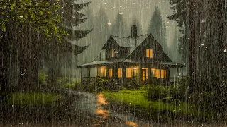 HEAVY RAIN at Night to Sleep Well and Beat Insomnia | Night Thunderstorm for Insomnia, Study