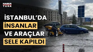 İstanbul'u yine sağanak vurdu! Yollar göle döndü!