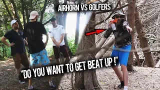 AIRHORN GOLF PRANK (GOLFERS CHASE US)