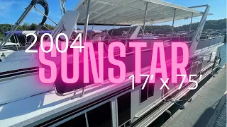 SOLD - 2004 Sunstar 17’ x 75’ Widebody Houseboat for Sale by HouseboatsBuyTerry.com