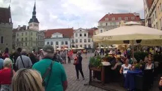 Walking to Medieval Restaurant Olde Hansa in Old Town Tallinn, Estonia