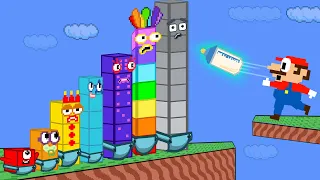 Mario and the Giant Numberblocks BABIES Mix Level Up Maze | If Numberblocks are Babies