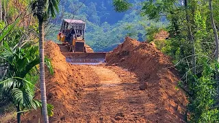 Perfectly Strong Dozer Leveling Ground For Plantation Road Construction On The Mountain