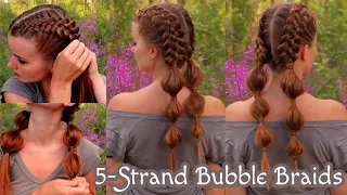 Double 5-Strand Bubble Braids | Hairstyles for Long Hair