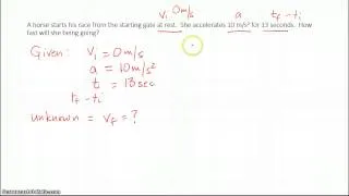 Acceleration Practice Problems with solutions