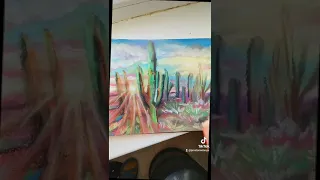 Рисовать пастелью просто Асмр рисование Процесс рисования Шуршащее видео Пустыня кактус