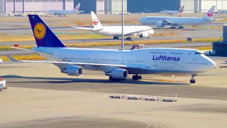 Lufthansa B747-400 arrival to Tokyo Haneda airport from  Frankfurt